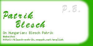 patrik blesch business card